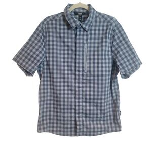 Alaskan Hardgear Mens Slim Fit Check Plaid Short Sleeve Button Up Shirt Size M